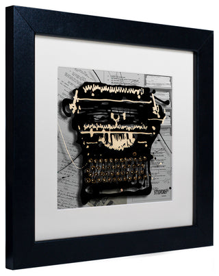 'Movie Typewriter' Matted Framed Canvas Art by Roderick Stevens