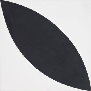 8"x8" Orient  Handmade Cement Tile, Black/White, Set of 12