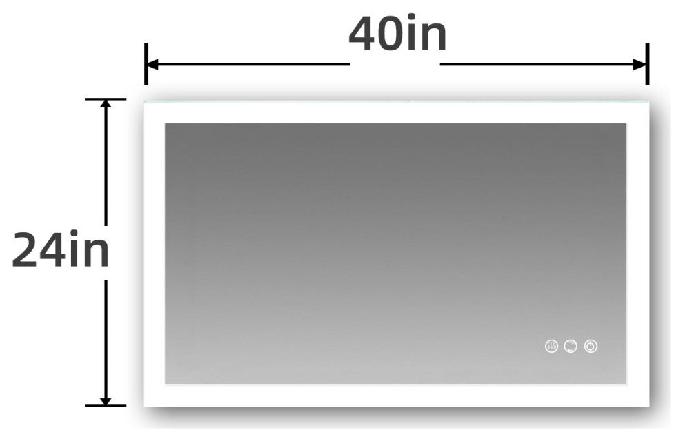 40x24 In. Smart Touch Backlit Dimmable Multi-Color Anti-Fog LED Vanity Mirror