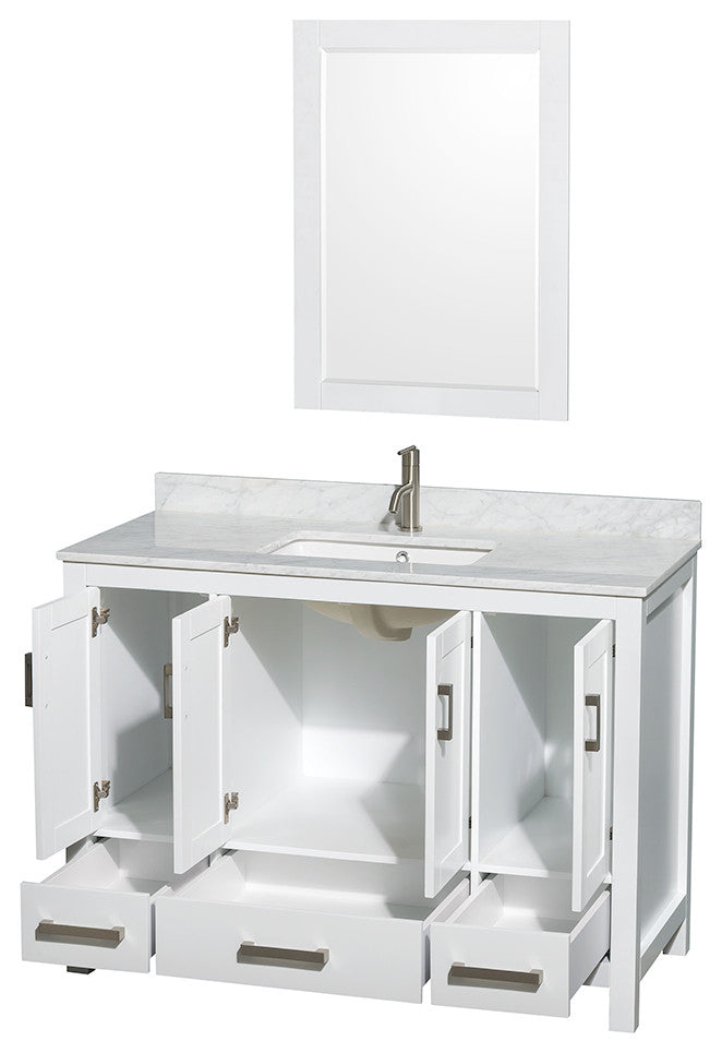 Wyndham WCS141448SWHCMUNSM24 48 Inch Single Bathroom Vanity in White