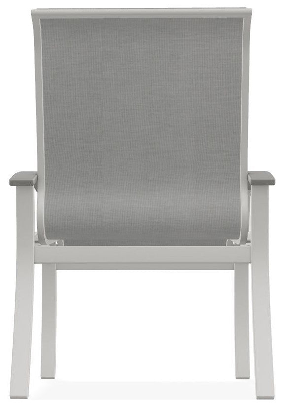 Belle Isle Sling Outdoor Dining Chair, Alloy/Snow