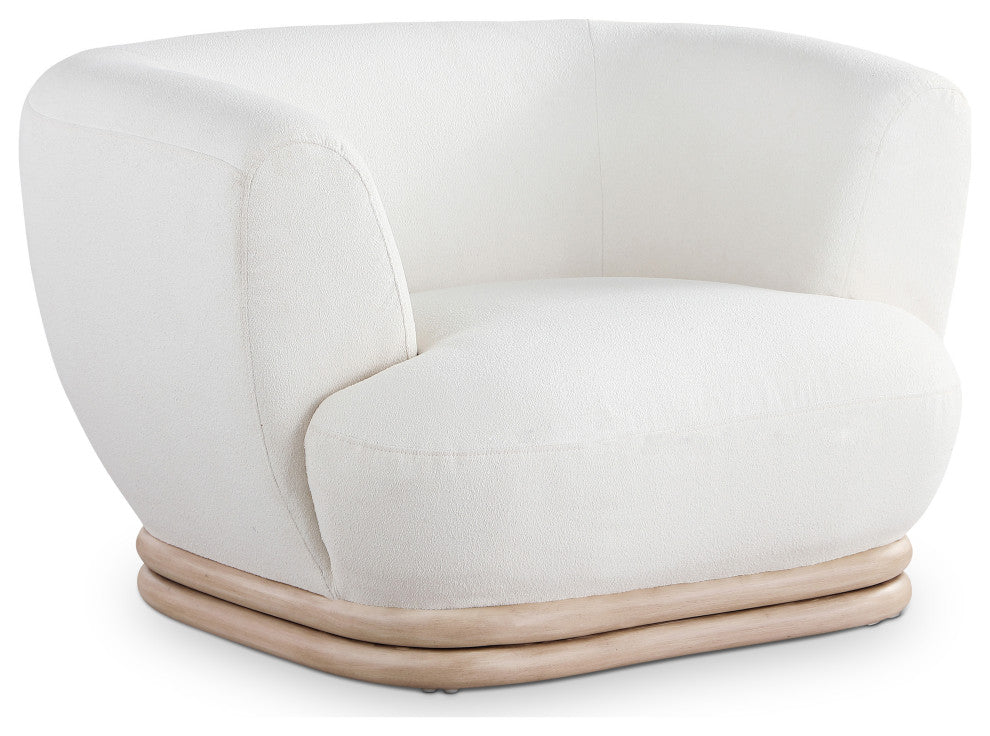 Kipton Boucle Fabric Upholstered Chair, Cream