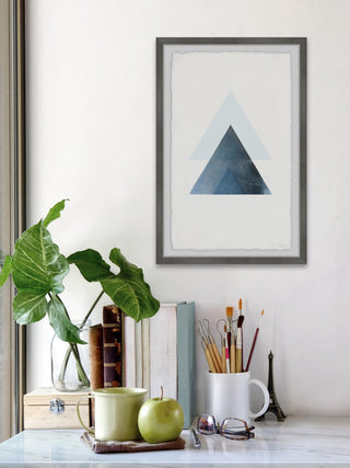 "Blue Triangle Magic" Framed Painting Print, 8"x12"