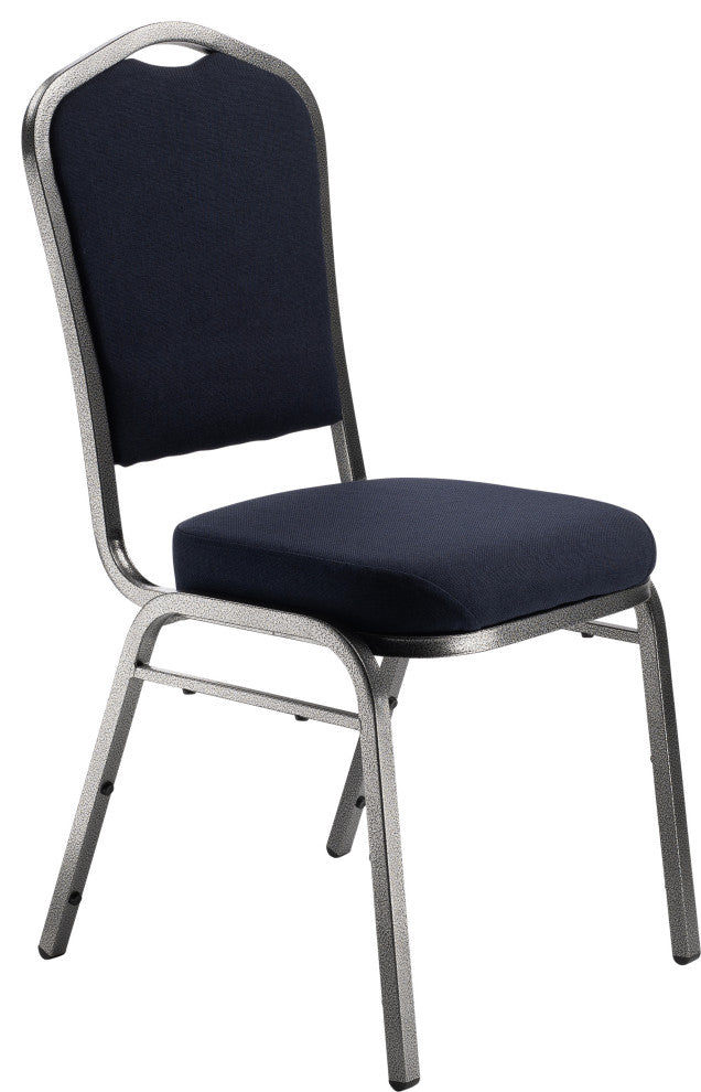NPS 9300 Deluxe Fabric Stack Chair, Midnight Blue Seat/Silvervein Frame