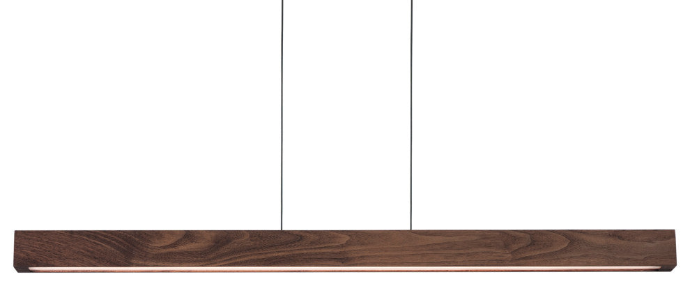 Una LED Linear Pendant 48" Walnut, Uplight/Downlight, 3000K, Dimmable