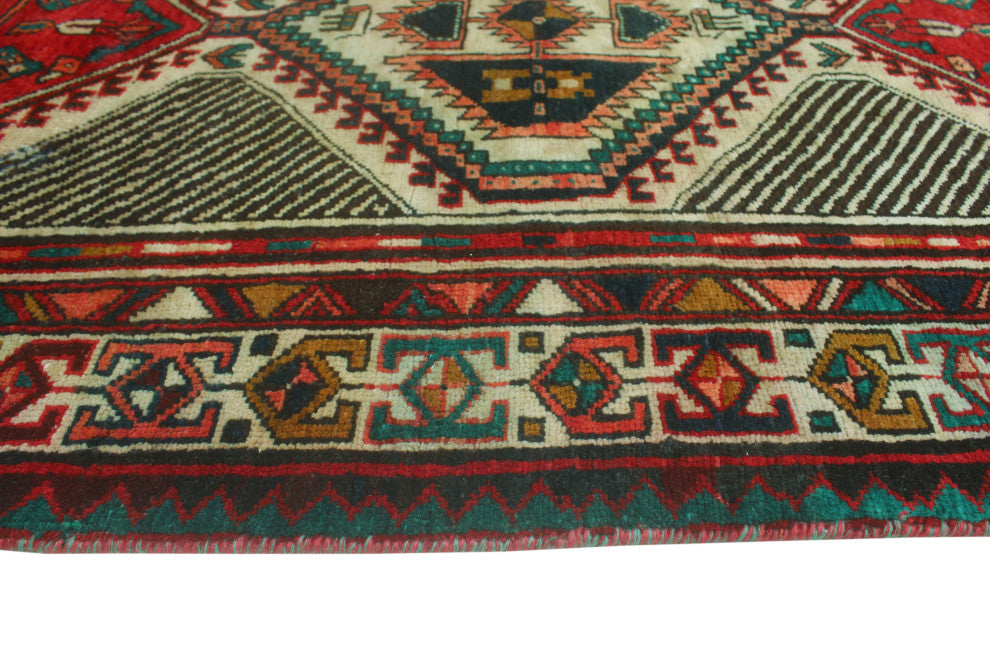 Semi-Antique Chadi Red/Beige Runner, 3'2x10'3