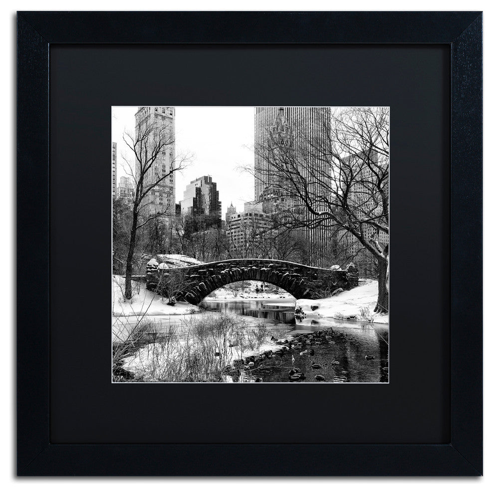 Philippe Hugonnard 'Gapstow Bridge Central Park' Matted Framed Art, 16x16