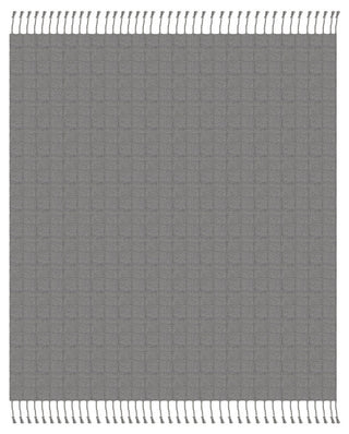 Gray Woven Cotton Solid Color Throw Blanket