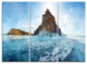"Ice and Rocks of Lake Baikal" Metal Wall Art, 3 Panels, 36"x28"