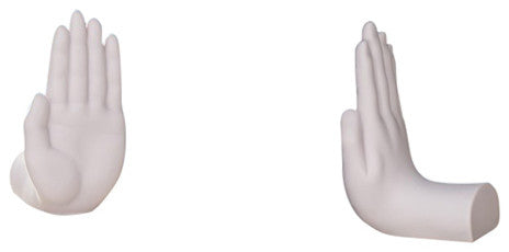 Danya B 2-Piece "Hands" Bookend Set, White