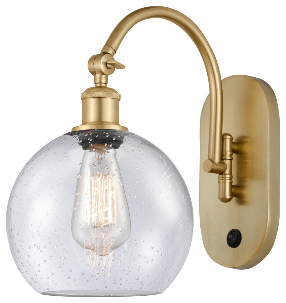 Innovations 518-1W-SG-G124-8-LED 1 Light 8" Sconce, Satin Gold