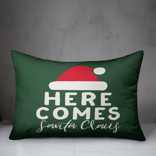 Here Comes Santa Claus 14"x20" Throw Pillow
