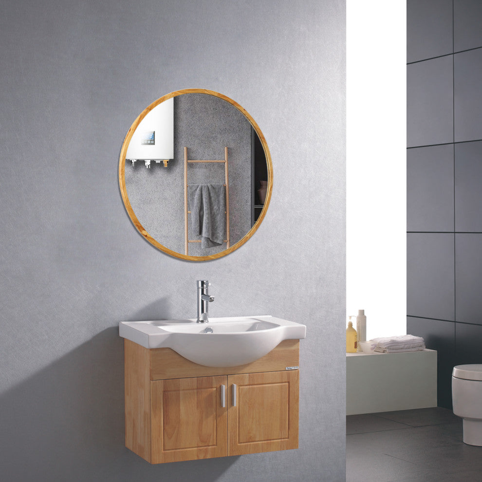 Chloe'S Reflection Maple Finish Framed Wall Mirror 32" Height