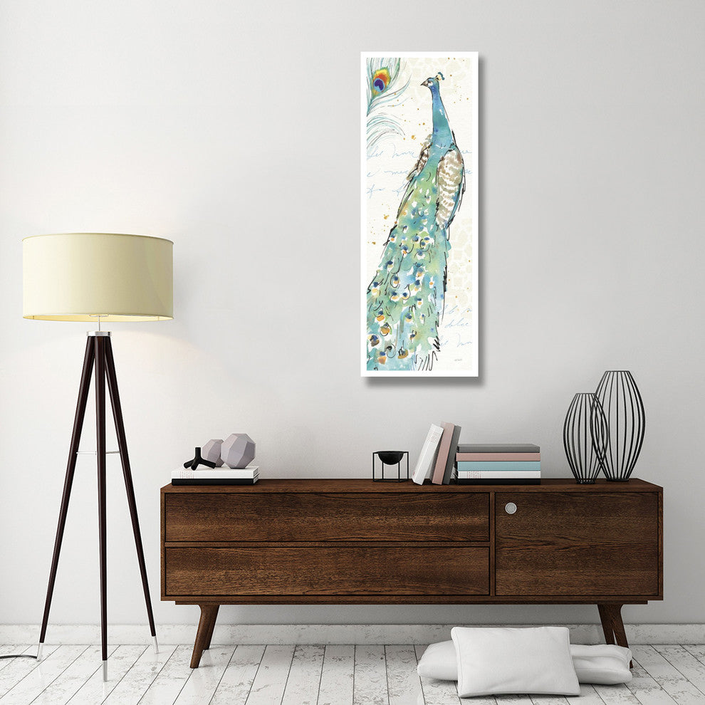 "Peacock Garden III" Digital Paper Print by Anne Tavoletti, 20"x56"