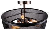 Woodbridge Lighting Drake 3-Light Semi-Flush With ST64 Bulb