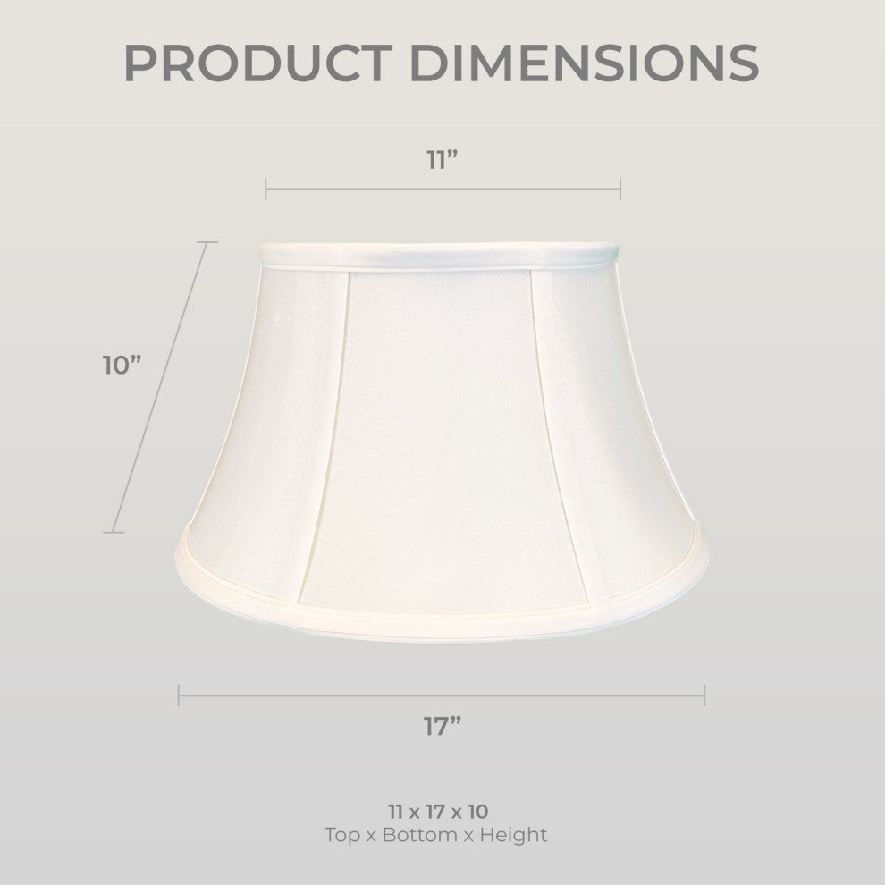 Royal Designs Shallow Drum Bell Bouillotte Lamp Shade, White, 11x17x10, Set of 2