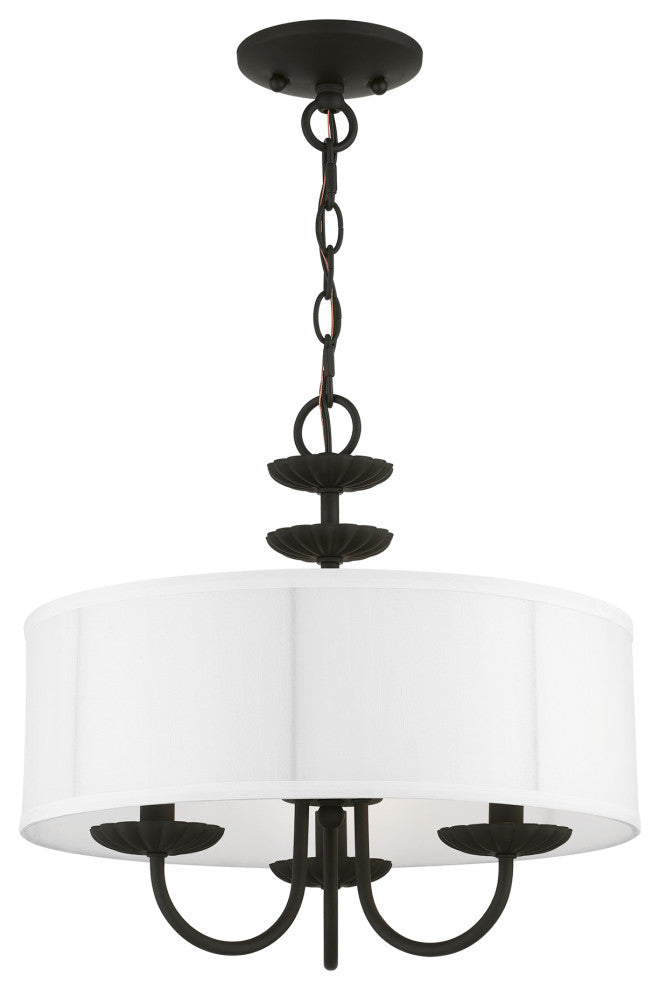 Livex Lighting 3 Light Black Pendant Chandelier