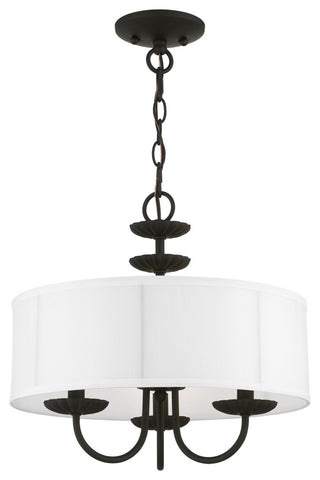 Livex Lighting 3 Light Black Pendant Chandelier