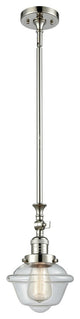 1-Light Small Oxford 8" Pendant, Polished Nickel, Glass: Clear