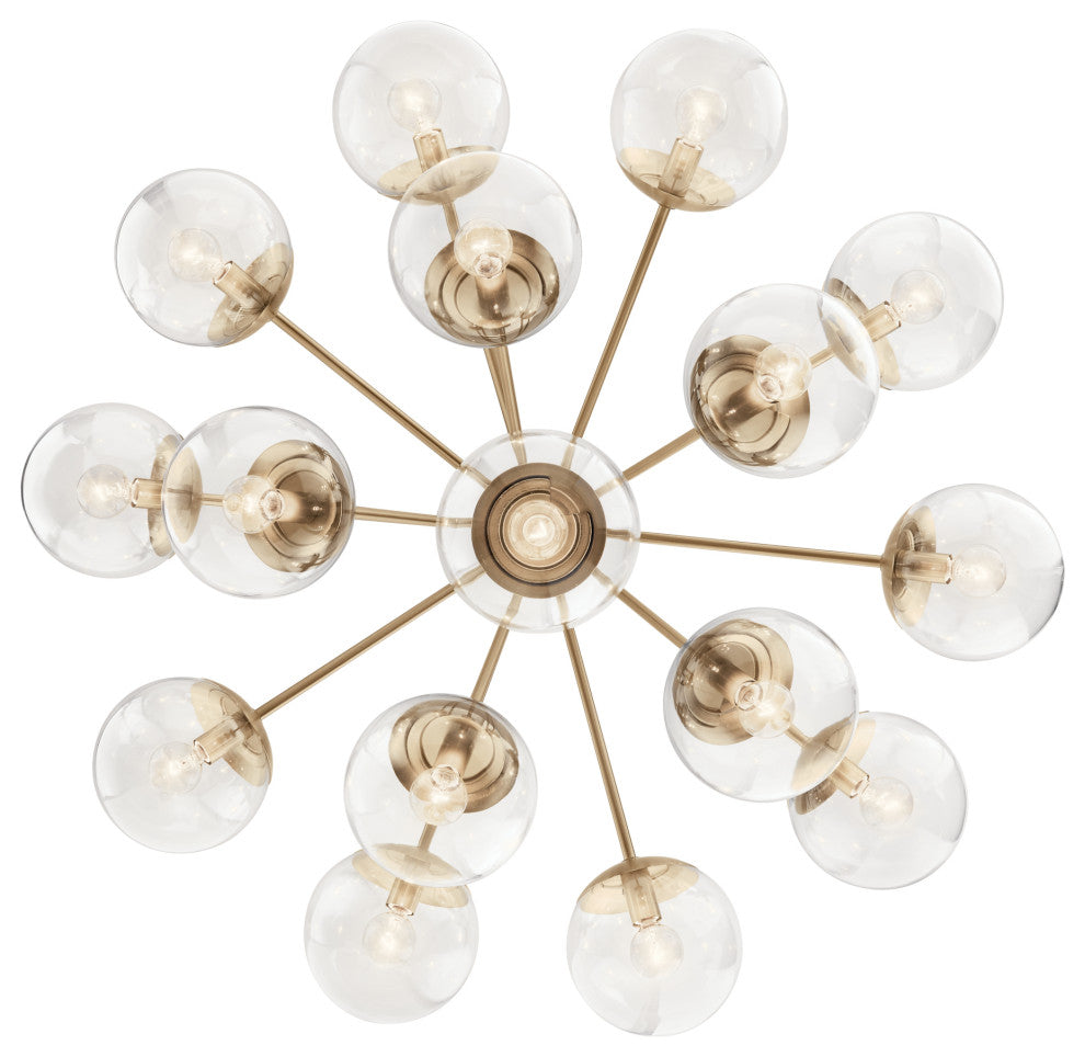 Silvarious Convertible Chandelier, Champagne Bronze Clear, 16 Light Clear