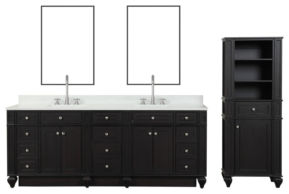 Winston Traditional Espresso 84" Double Vanity