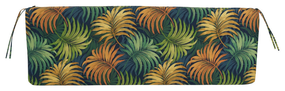 63"X19" Patterned Outdoor Spun Polyester Bench Cushion, Laperta Monsoon