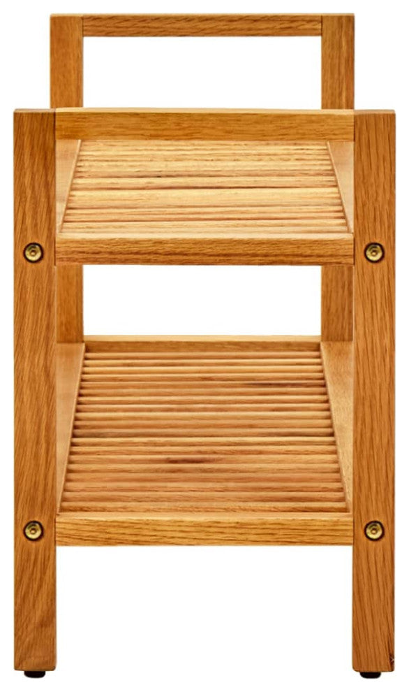 vidaXL Shoe Rack 2-Tier Shoe Storage Organizer Shoe Shelf Holder Solid Oak Wood, 39.4" X 10.6" X 15.7"/ 1 Pcs/ Piece