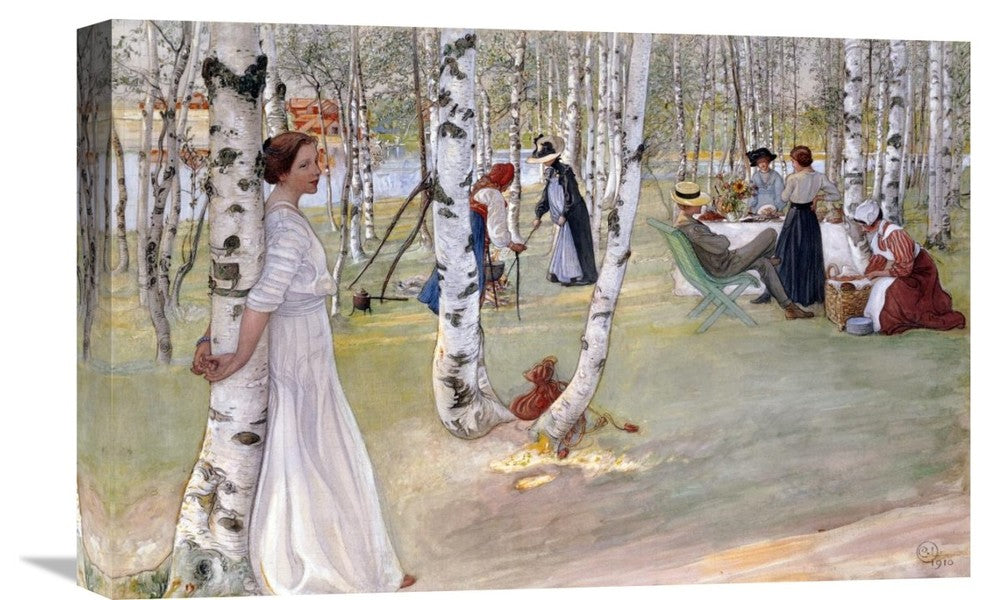 "Breakfast In The Open" Stretched Canvas Giclee by Carl Larsson, 22"x14"