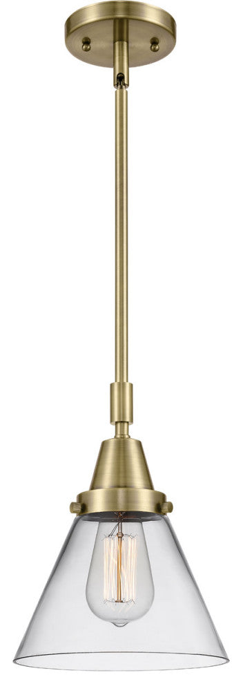 Innovations Lighting 447-1S-AB-G42 Large Cone 1 Light 8" Mini Pendant