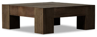 Abaso Small Square Coffee Table, Ebony Rustic Wormwood Oak