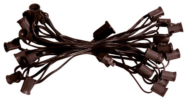 25' Commercial C7 Christmas Light Socket Set, Brown