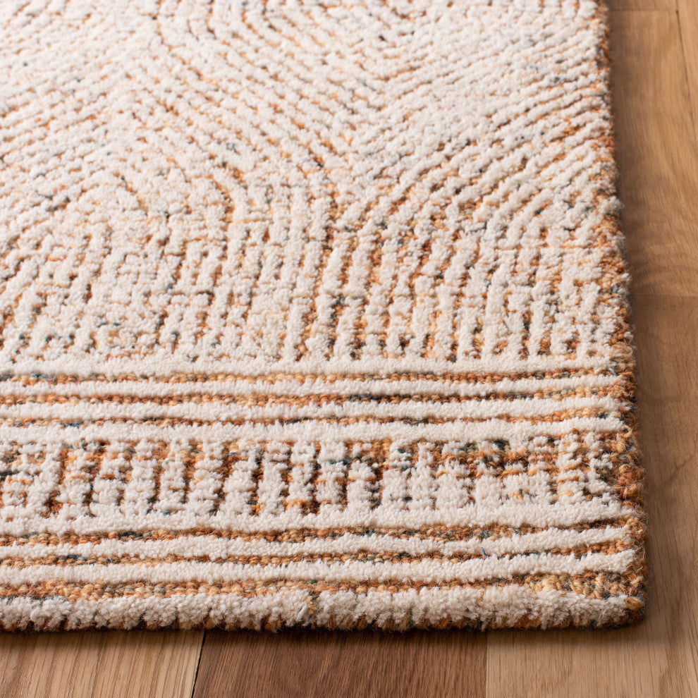 Safavieh Couture Abstract Collection, ABT340 Rug, Ivory/Rust, 10'x14'
