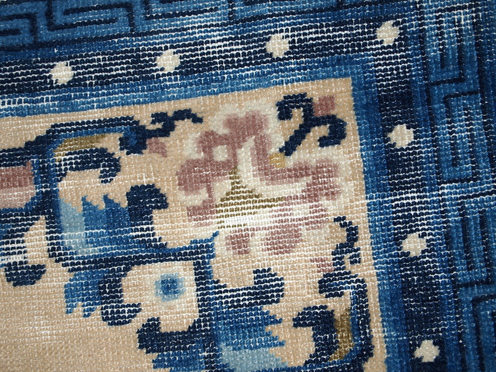 Consigned, Hand Made Antique Peking Chinese Rug 4.2'x6.3', 1880