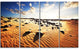 Beautiful Rocky Sand Desert, African Landscape Canvas Print, 48"x28", 4 Panels