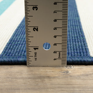 Oriental Weavers Meridian Blue/Ivory Stripe Indoor/Outdoor Rug 7'10" RND