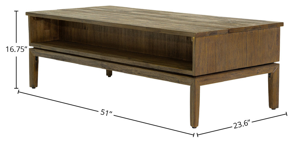 West 51" Wide Coffee Table With Lift Top