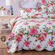 Romantic Roses Lovely Spring Pink Floral Scalloped Bedspread Set, Twin