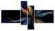 Abstract Fractal Flower on Black, Floral Canvas Art Print, 60"x32", 4 panels