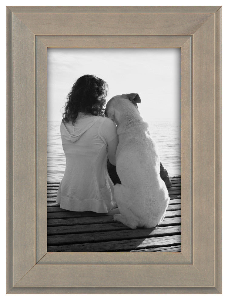 Kieva Solid Wood Picture Frame Set, Black 4x6, Gray, 4x6
