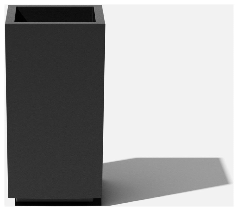 Veradek Block Series Pedestal Planter, Black, Short