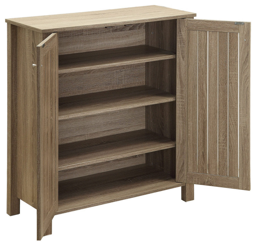 2 Doors Rectangular Shoe Cabinet, Dark Taupe
