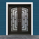 Square Top Modern Dual Door With Frame and Threshold 40"x96", Matte Black