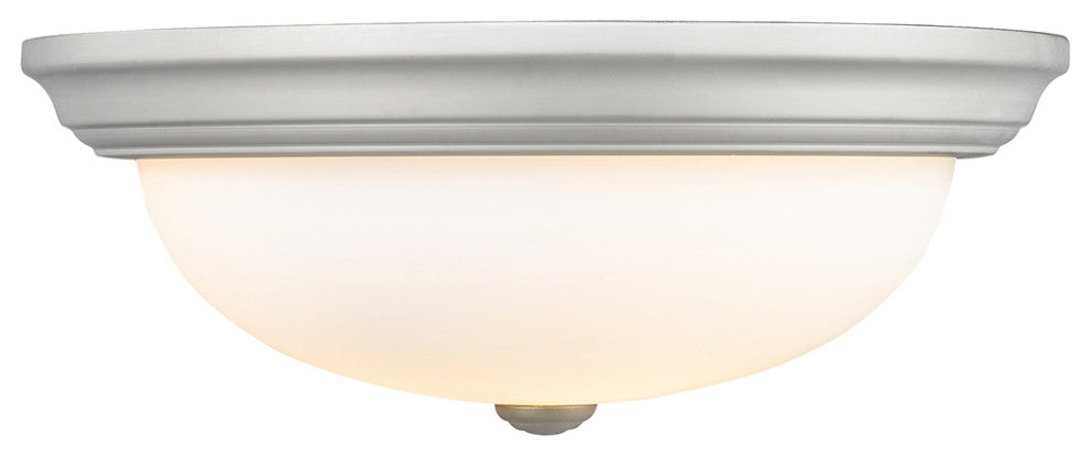 3 Light 15" Satin Nickel Flushmount