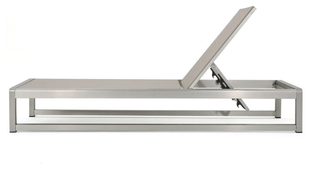 GDF Studio Metten Outdoor Mesh Chaise Lounge, Set of 2