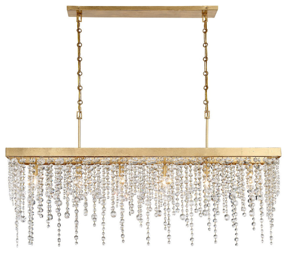 Winham 6 Light Chandelier in Antique Gold with Hand Cut Crystal