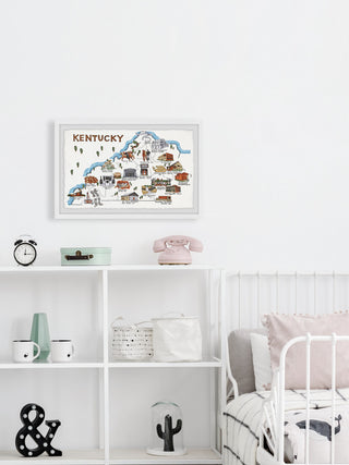 "White Kentucky Spots" Framed Painting Print, 36x24