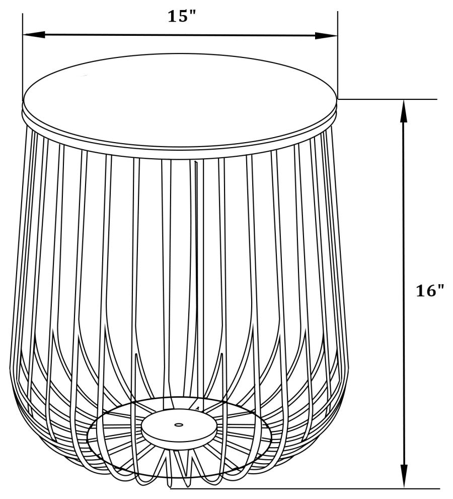 LeisureMod Runswick Modern Wood Top End Table With Metal Base, Natural Wood