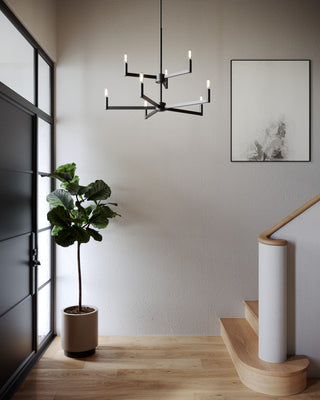 Fullton Nine Light Chandelier, Midnight Black