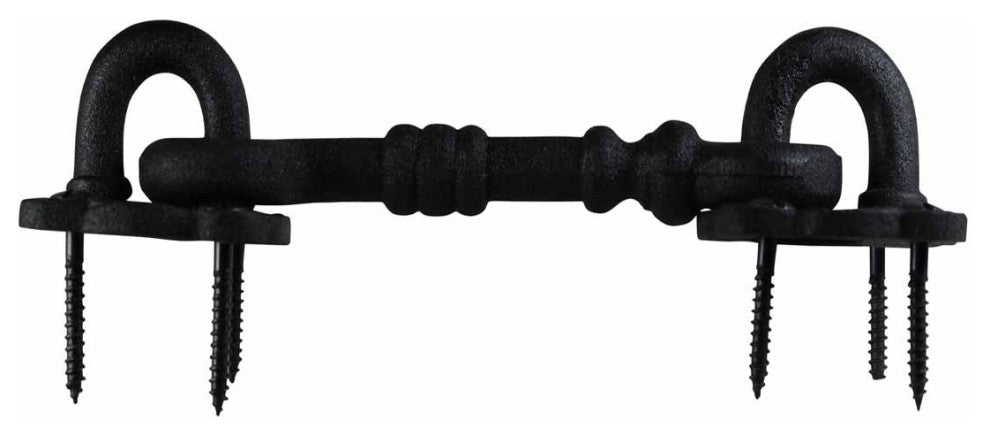 Renovators Supply Wrought Iron Cabin Hook Eye 5.5" Black Door Latches Pack of 2