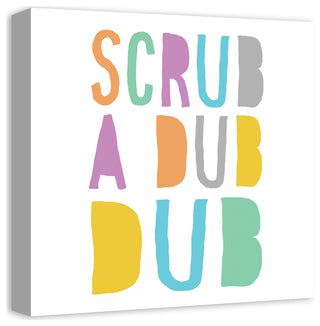 Scrub A Dub Dub Blue 16x16 Canvas Wall Art